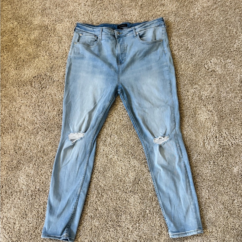 Light Blue Distressed Skinny Jeans